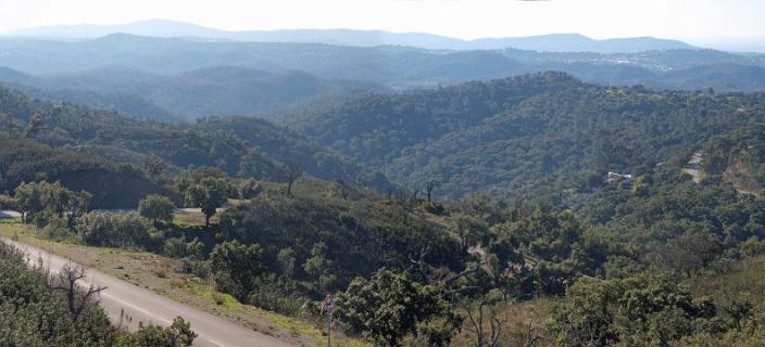 Panorama van de Serra do Calderao in zuidelijke richting