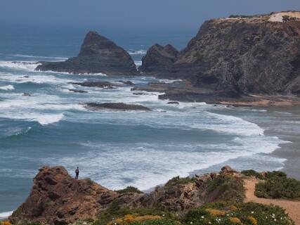 De monding van de Seixo, de grensrivier tussen Algarve en de Alentejo