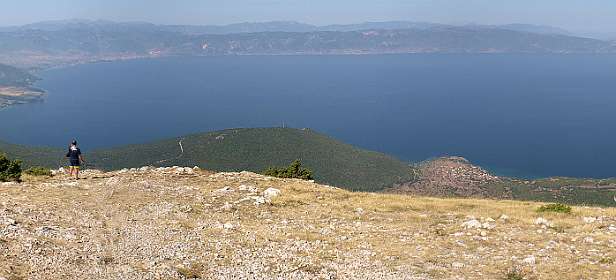 Panorama van het  Ohrid meer