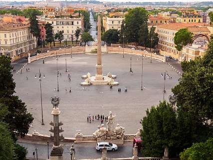 Rome<br>Piazza del Popolo gezien vanaf het Terraza del Pincio