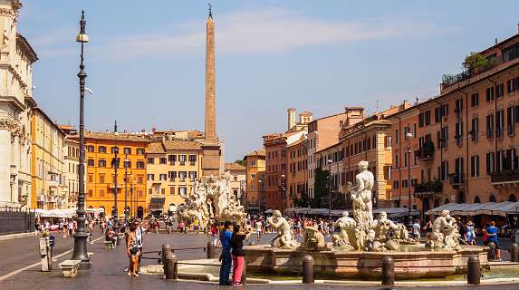 Rome<br>Fontana del Moro op het Piazza Navona