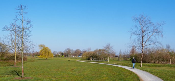 Park in het nieuwbouwwijk Almelo NoordOost